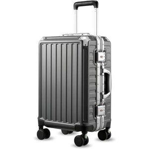 Carry On Luggage with Spinner Wheels Aluminum Frame Hard Shell Suitcase 20"